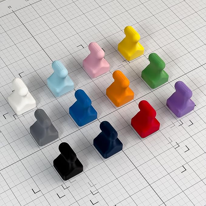 Glassboard Studio MiniPawn Magnet - Strong Neodymium Rare Earth Magnets for Fridge, Whiteboard, Locker & Magnetic Glassboards - Ideal for Crafting & Office Use - Strong Fridge Magnets (Steel Gray, 12)