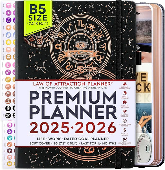 2025-2026 Planner Weekly and Monthly | 16-Month Life Planner to Increase Focus & Productivity | Reduce Overwhelm & Achieve Your Biggest Goals | Include Gift Box & Stickers | Sep 2025-Dec 2026