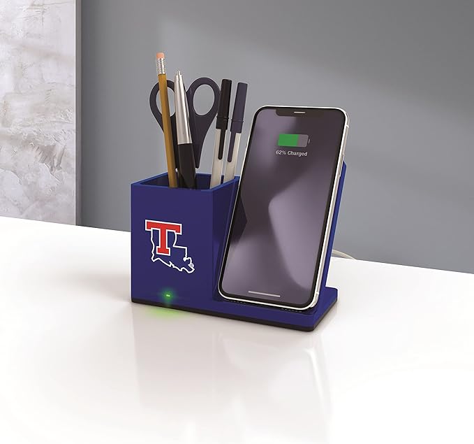 SOAR NCAA Unisex Cell Phone Wireless Charging Stand and Desktop Organizer
