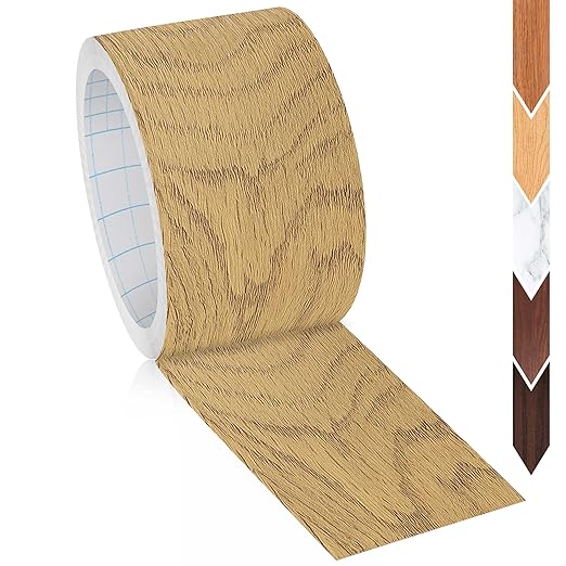 GSCIT Club Wood Grain Repair Tape, 2.4 inch X 100ft Self Adhesive Oak Grain Repair Patch for Tables, Chairs, Baseboards, Doors, Windows, Floors, Handicraft DIY.