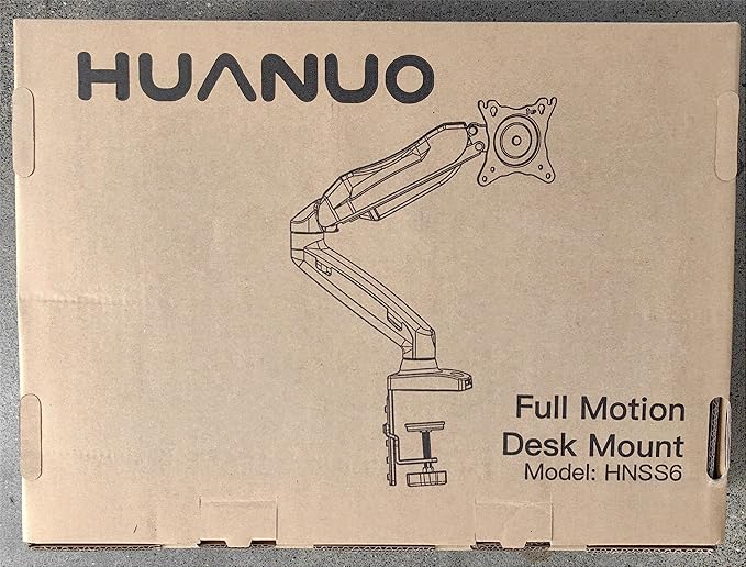 HUANUO Single Monitor Mount, 13 to 32 Inch Gas Monitor Arm, Adjustable Stand, Vesa Mount with Clamp and Grommet Base - Fits 4.4 to 19.8lbs LCD Computer Monitors