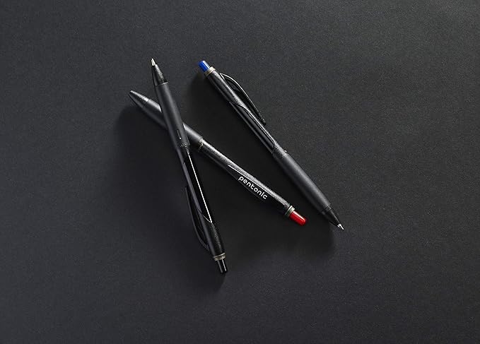 Pentonic BR-T Retractable Ballpoint Pens, 12 Count, Blue Ink, 0.7 mm Fine Point, Smooth Writing For Journaling, Office & School (PEN12123)