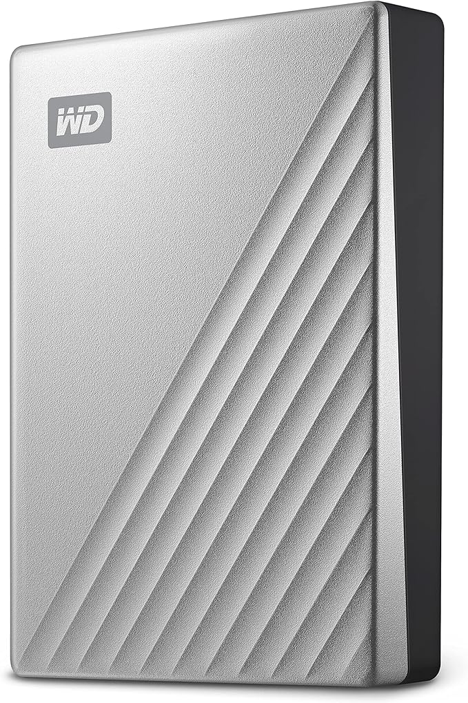 WD 4TB My Passport Ultra, Silver, Portable External Hard Drive, backup software with defense against ransomware, and password protection, USB-C and USB 3.1 - WDBFTM0040BSL-WESN